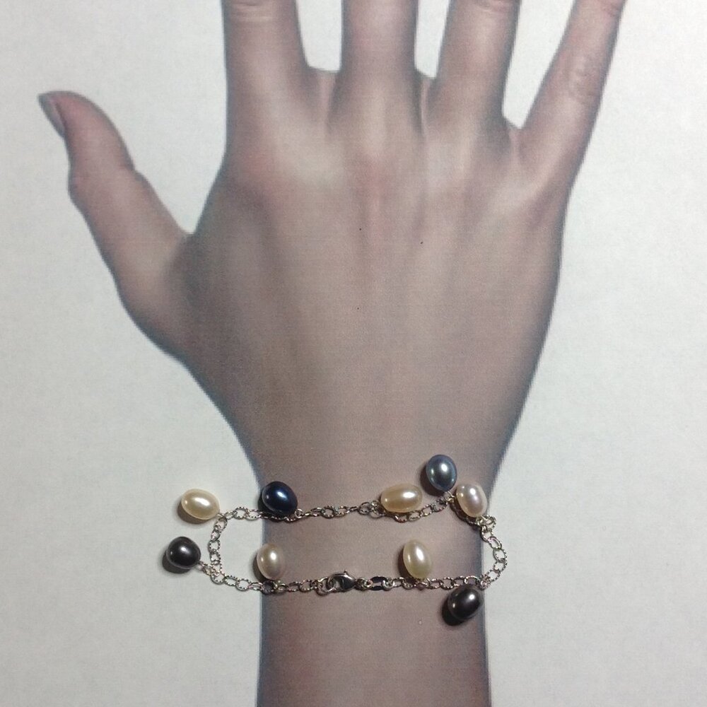 Multi Color Freshwater Drop Pearls Bracelet